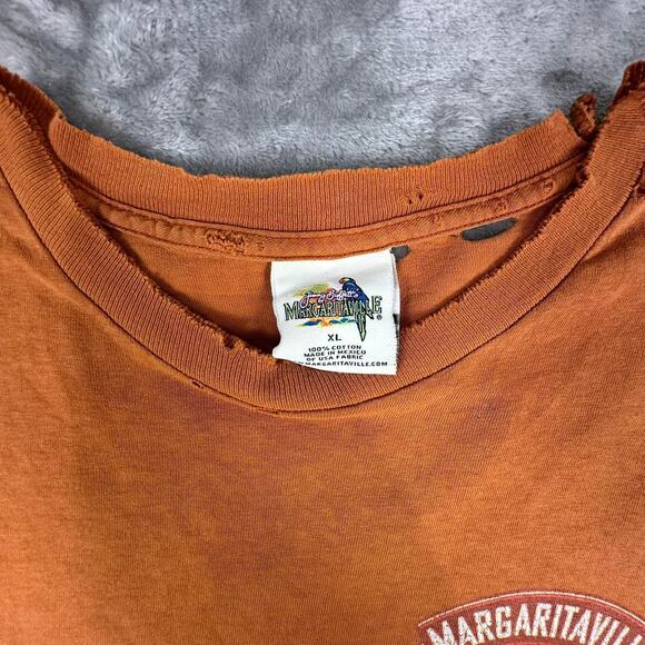 Distressed Vintage Jimmy Buffets Margaritaville Las Vegas Orange T-shirt XL - Picture 3 of 5